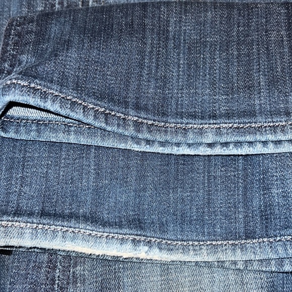 Hudson Signature Bootcut Flap Jeans Dark Blue Distressed Stretch Womens Sz 28x29 - Picture 15 of 15